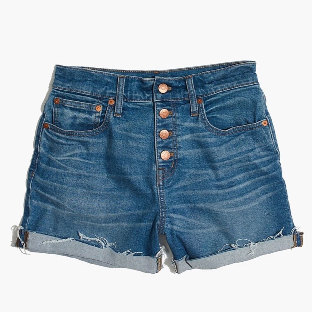 Madewell High Rise Button Fly Cutoff Minimalist Cowgirl Beachy Classic Boyshorts